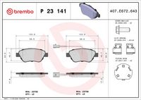 BREMBO P 23 141X - Juego de pastillas de freno