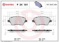 BREMBO P 24 151X - Juego de pastillas de freno