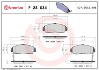 BREMBO P 28 034X - Juego de pastillas de freno