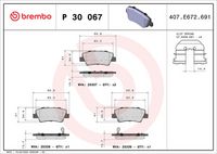 BREMBO P 30 067X - Juego de pastillas de freno