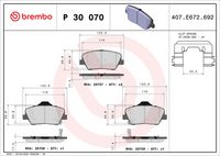 BREMBO P 30 070X - Juego de pastillas de freno