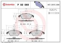 BREMBO P 50 069X - Juego de pastillas de freno