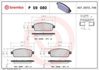 BREMBO P 59 080X - Juego de pastillas de freno