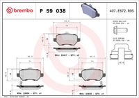 BREMBO P 59 038X - Juego de pastillas de freno