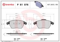 BREMBO P 61 076X - Juego de pastillas de freno