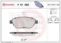 BREMBO P 61 068X - Juego de pastillas de freno