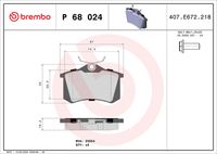 BREMBO P 68 024X - Juego de pastillas de freno