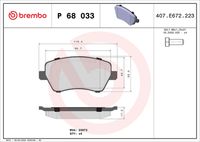 BREMBO P 68 033X - Juego de pastillas de freno