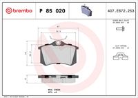 BREMBO P 85 020X - Juego de pastillas de freno