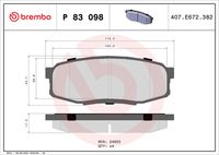 BREMBO P 83 098X - Juego de pastillas de freno