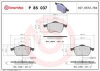 BREMBO P 85 037X - Juego de pastillas de freno