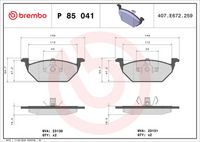 BREMBO P 85 041X - Juego de pastillas de freno