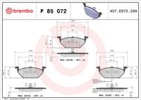 BREMBO P 85 072X - Juego de pastillas de freno