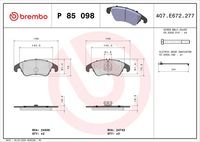 BREMBO P 85 098X - Juego de pastillas de freno