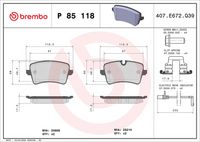 BREMBO P 85 118X - Juego de pastillas de freno