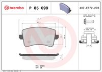 BREMBO P 85 099X - Juego de pastillas de freno