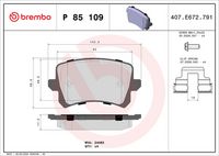 BREMBO P 85 109X - Juego de pastillas de freno