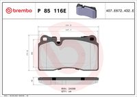 BREMBO P 85 116E - Juego de pastillas de freno