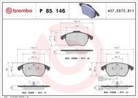 BREMBO P 85 146X - Juego de pastillas de freno