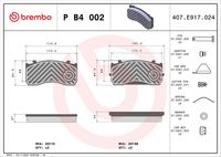 BREMBO P B4 002 - Juego de pastillas de freno