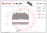 BREMBO P A8 001 - Juego de pastillas de freno