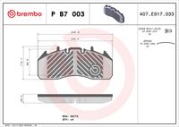 BREMBO P B7 003 - Juego de pastillas de freno