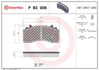 BREMBO P B3 006 - Juego de pastillas de freno