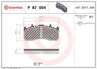 BREMBO P B7 004 - Juego de pastillas de freno