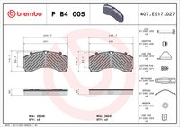 BREMBO P B4 005 - Juego de pastillas de freno