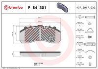 BREMBO P B4 301 - Juego de pastillas de freno