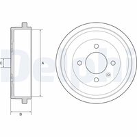 DELPHI BF549 - Tambor de freno