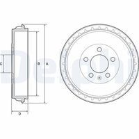 DELPHI BF564 - Tambor de freno