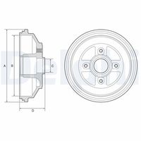 DELPHI BF571 - Tambor de freno