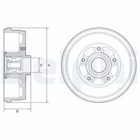 DELPHI BFR611 - Tambor de freno