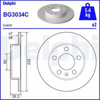 DELPHI BG3034C - Disco de freno