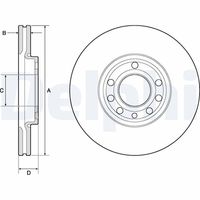 DELPHI BG3713C - Disco de freno