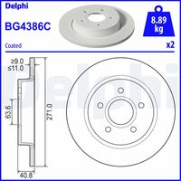 DELPHI BG4386C - Disco de freno