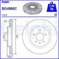 DELPHI BG4968C - Disco de freno