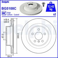 DELPHI BG5108C - Disco de freno