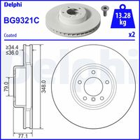 DELPHI BG9321C - Disco de freno