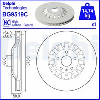 DELPHI BG9519C - Disco de freno