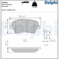 DELPHI LP3551 - Juego de pastilla, freno de estacionamiento de disco