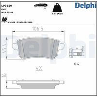 DELPHI LP3659 - Juego de pastillas de freno