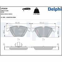 DELPHI LP3630 - Juego de pastillas de freno