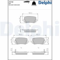 DELPHI LP3740 - Juego de pastillas de freno