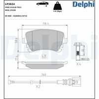 DELPHI LP3824 - Juego de pastillas de freno