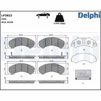 DELPHI LP3822 - Juego de pastillas de freno