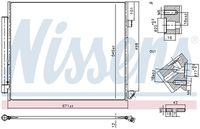 NISSENS 940852 - Condensador, aire acondicionado