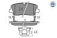 MEYLE 025 224 1817/PD - Juego de pastillas de freno
