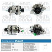 MEAT & DORIA 5540818 - Alternador